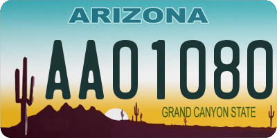 AZ license plate AAO1080