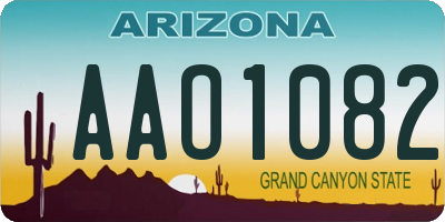 AZ license plate AAO1082
