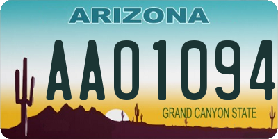 AZ license plate AAO1094
