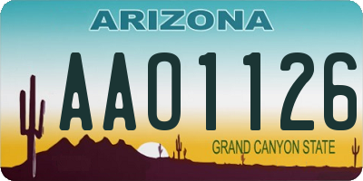 AZ license plate AAO1126