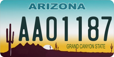 AZ license plate AAO1187