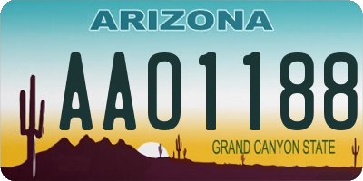 AZ license plate AAO1188