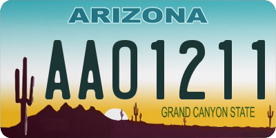 AZ license plate AAO1211