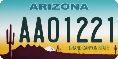 AZ license plate AAO1221