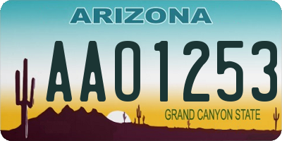 AZ license plate AAO1253