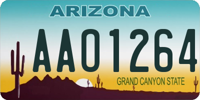 AZ license plate AAO1264