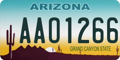 AZ license plate AAO1266