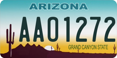 AZ license plate AAO1272