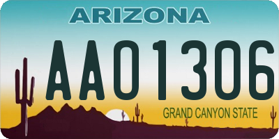 AZ license plate AAO1306