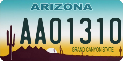 AZ license plate AAO1310