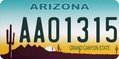 AZ license plate AAO1315