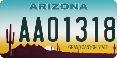 AZ license plate AAO1318