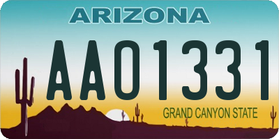 AZ license plate AAO1331