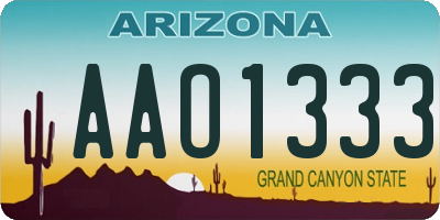 AZ license plate AAO1333