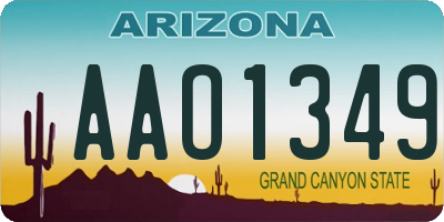 AZ license plate AAO1349