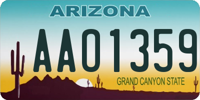 AZ license plate AAO1359