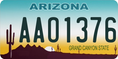 AZ license plate AAO1376