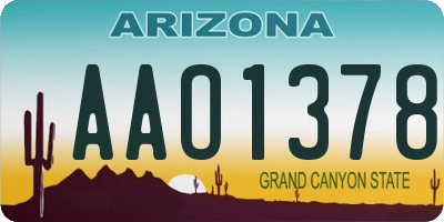 AZ license plate AAO1378