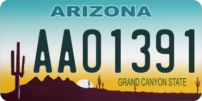 AZ license plate AAO1391