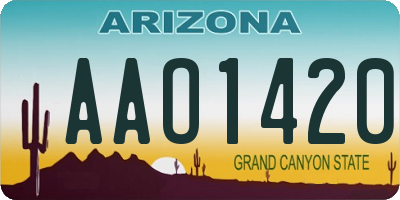 AZ license plate AAO1420