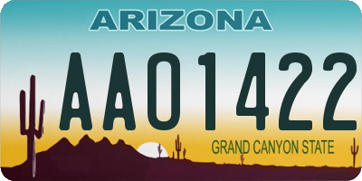 AZ license plate AAO1422