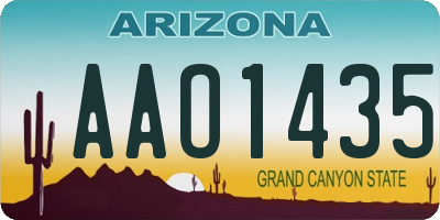 AZ license plate AAO1435