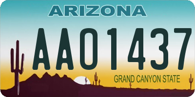 AZ license plate AAO1437