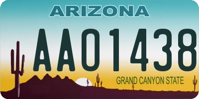 AZ license plate AAO1438