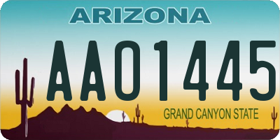 AZ license plate AAO1445