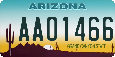 AZ license plate AAO1466