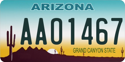 AZ license plate AAO1467