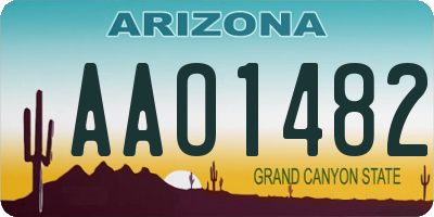 AZ license plate AAO1482