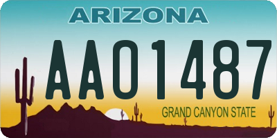 AZ license plate AAO1487
