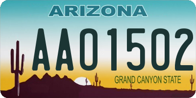 AZ license plate AAO1502