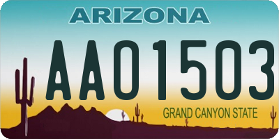 AZ license plate AAO1503