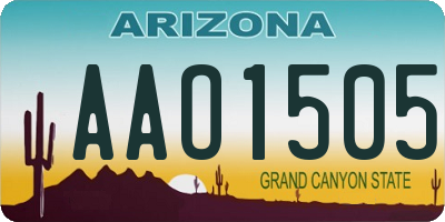 AZ license plate AAO1505