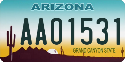 AZ license plate AAO1531