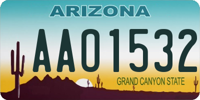 AZ license plate AAO1532