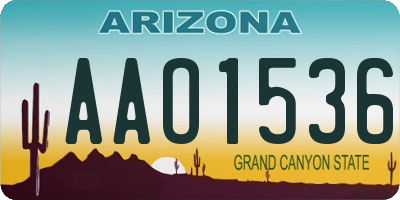 AZ license plate AAO1536