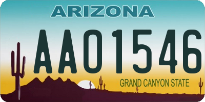 AZ license plate AAO1546