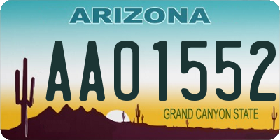 AZ license plate AAO1552