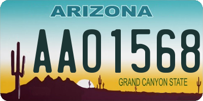 AZ license plate AAO1568