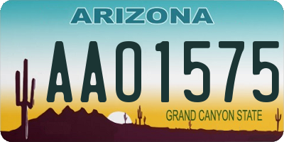 AZ license plate AAO1575
