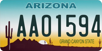 AZ license plate AAO1594