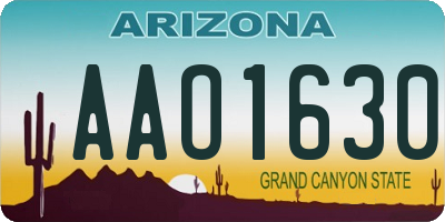 AZ license plate AAO1630