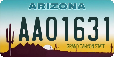 AZ license plate AAO1631