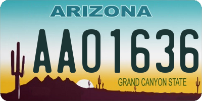 AZ license plate AAO1636