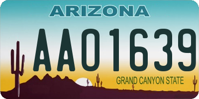 AZ license plate AAO1639