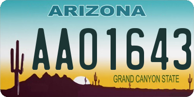 AZ license plate AAO1643