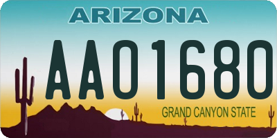 AZ license plate AAO1680